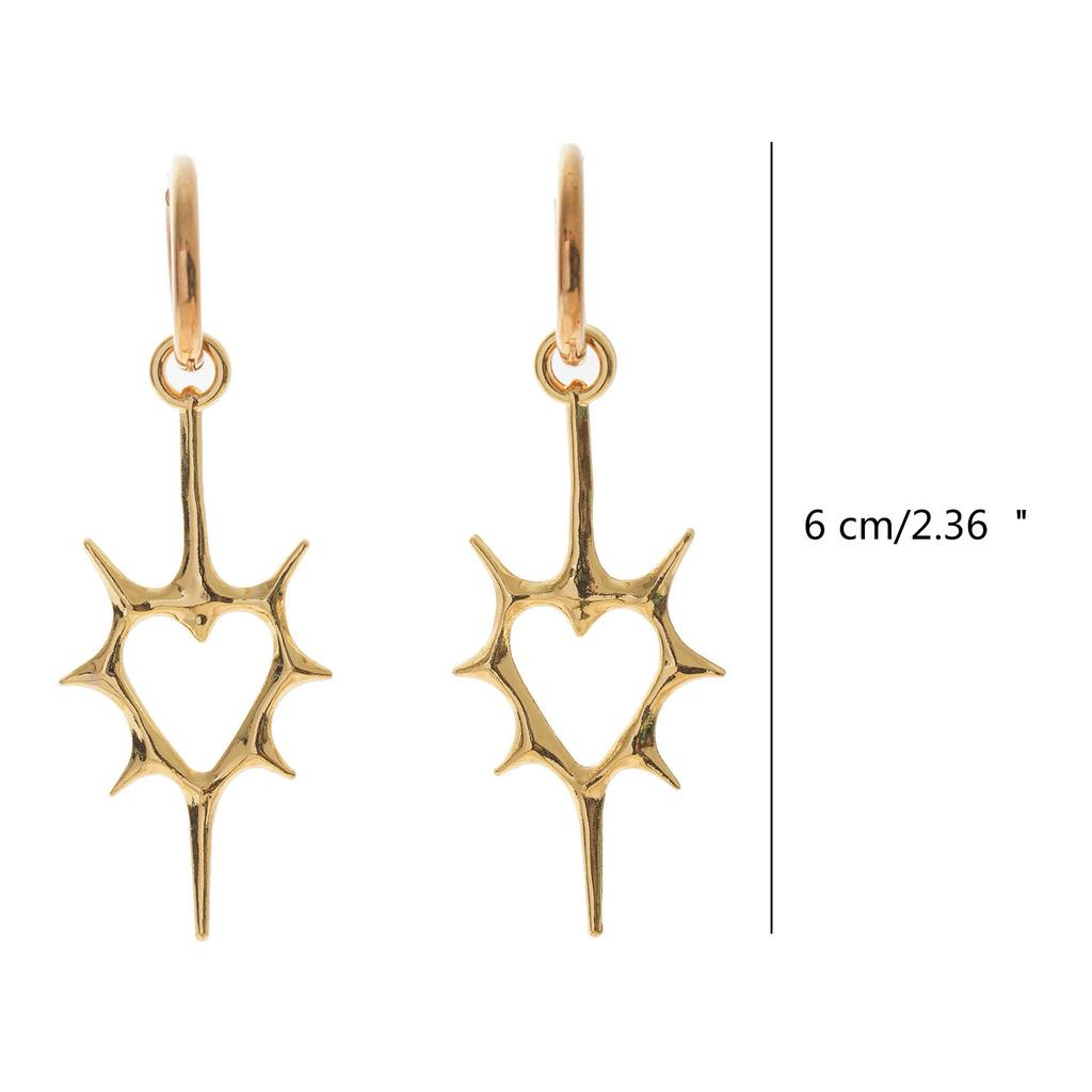 Gothic Punk Style Thorn Heart Earrings Stylish Goth Thorn Heart Earring Jewelry Beautiful Ear Rings Ear Pendant Charm