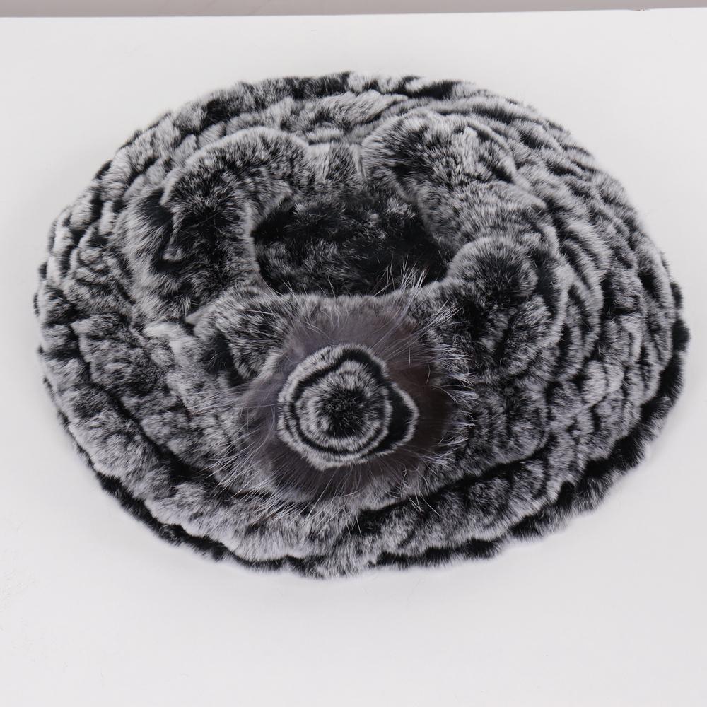 New Real Rex Rabbit Fur Hat Women Knitted Natural Real Rex Rabbit Fur Beret Caps Ladies Winter Warm Real fur Hats