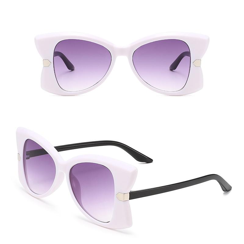 Oversized Cat Eye Anti-UV Sunglasses Women Fashion Metal Decorated Frame Party Beach Shades Butterfly Eyewear