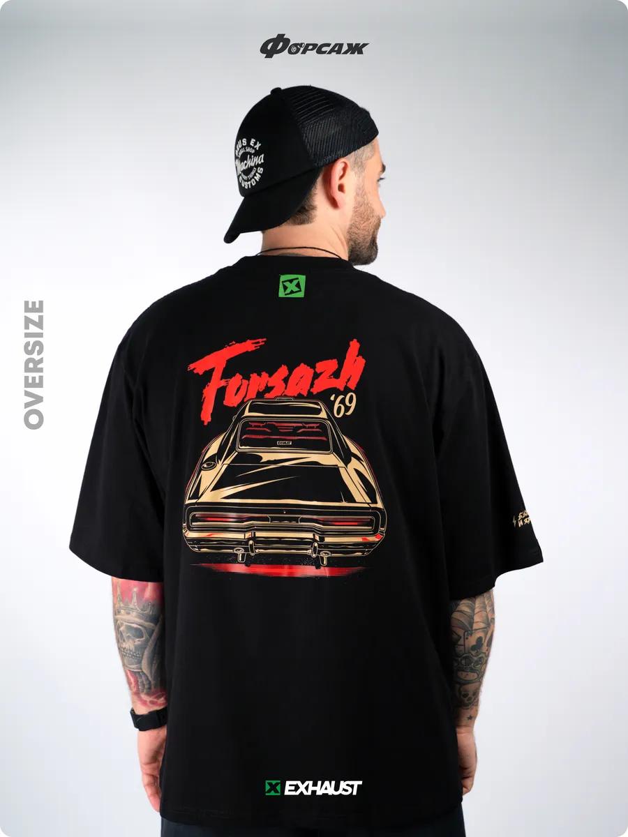 Oversized T-shirt with Fast & Furious DODGE CHARGER `69 print M