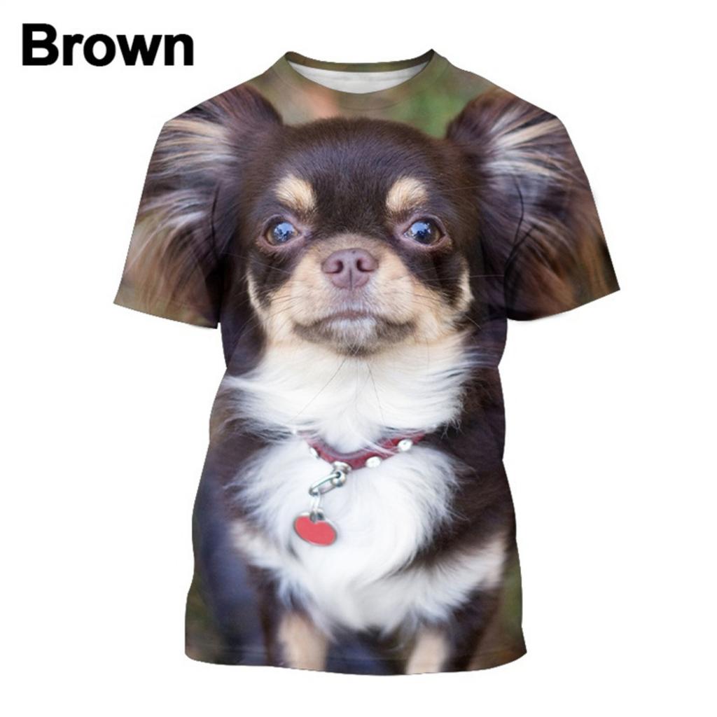 Chihuahua Dog T-Shirt 3D Printed Dog T-Shirt Fun Short Sleeve Cute Top for Boys