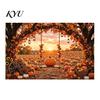 Thanksgiving Backdrop Banner 70 x 45 Inch Fall Pumpkin Backdrop, Autumn Harvest Gnome Polyester Photo Booth Props Scarecrow Photography Background,