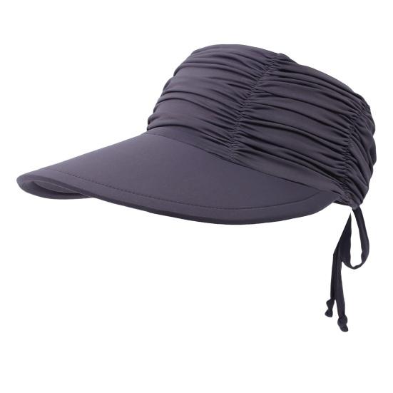 Sun Hat Wide Brim UV Protection Ponytail Hat Pleated Design Elastic Fit Empty Top Hat Summer Beach Travel Outdoor Sports Hat