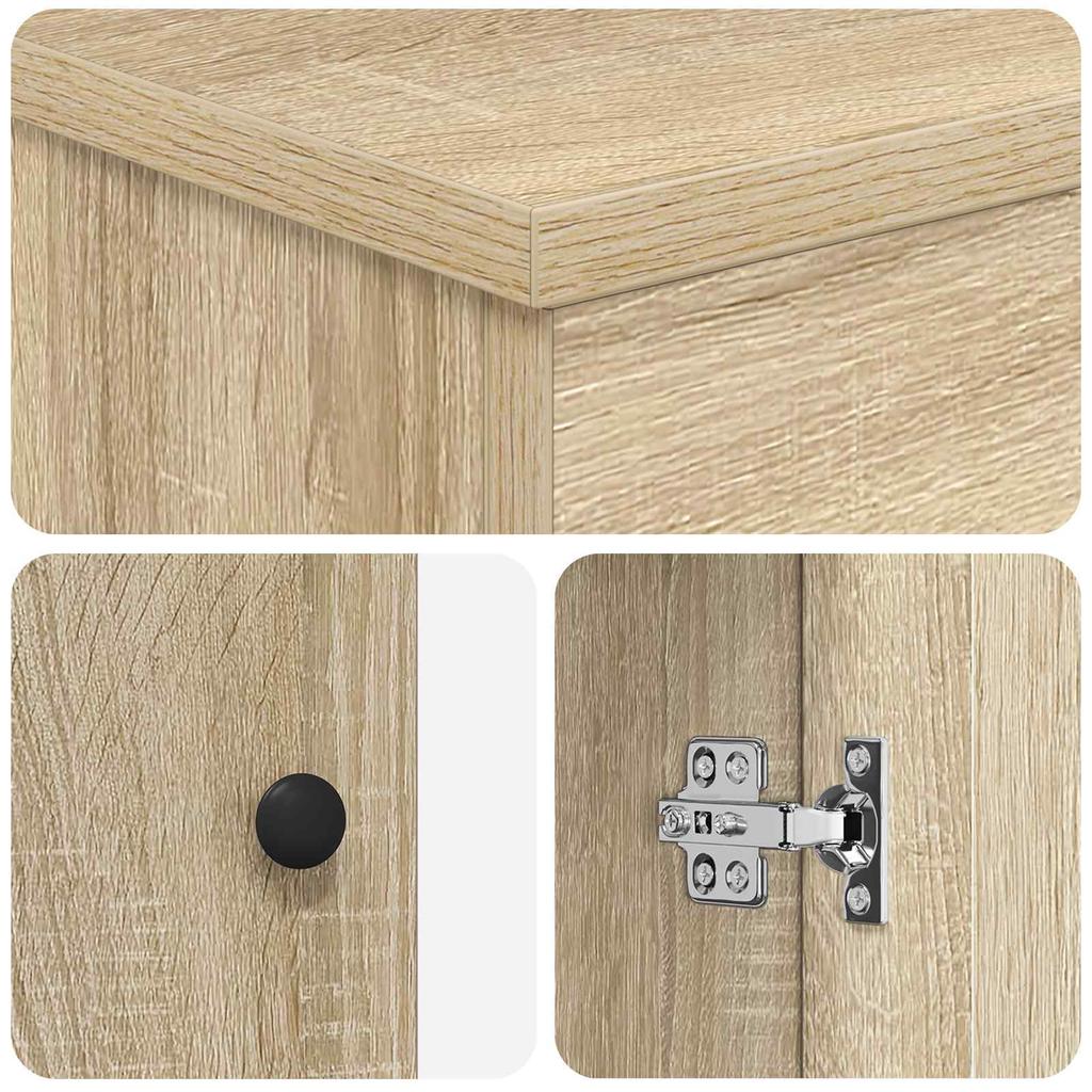 Bathroom Vanity Unit in Sonoma Oak 78.5 x 37.5 x 81 cm Particleboard