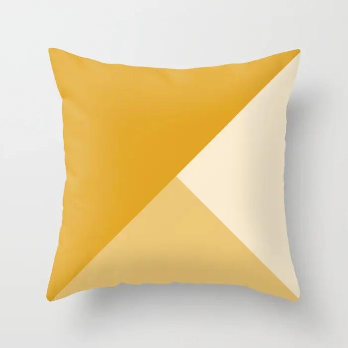 Summer Fashion Fresh Yellow Cute Pillows Case Geometry Floral Cushion Case Modern Decorative Throw Pillows for Bed Sofa Couch