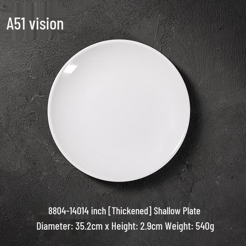 Shengxinhui A5 Melamine Round Dining Plates, 10-Pack