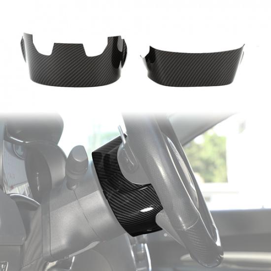 Carbon Fiber Steering Wheel Base Upper Decor Cover Trim for Dodge Durango 14+