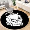 1pc Skull Cats Office Round Area Rug,  Mat Suitable For Office, Under Office Chairs Bedroom Living Room Home Decor, Room Deco