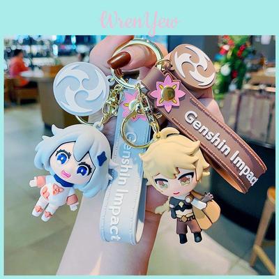 Cute Genshin Impact Character Silicone Keychain Adorable Pvc Figure For Bags And Phones