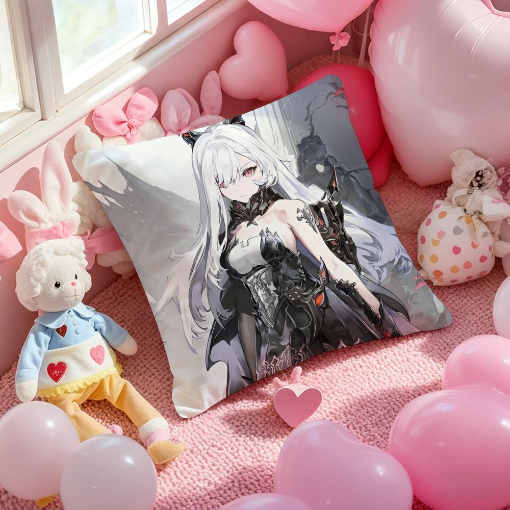 D-Duet N-Night A-Abyss Anime Game Cushion Cover Pattern Printed Pillowcase for Living Room Sofa Cushion Cover & Bedroom Decor 12x12Inch