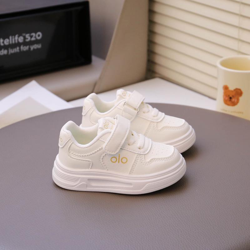 

2026 Spring/Autumn Cartoon Canvas Shoes for Boys & Girls - Trendy Korean-Style White Sneakers for Kids Size 22 Length 13.5cm бежевий
