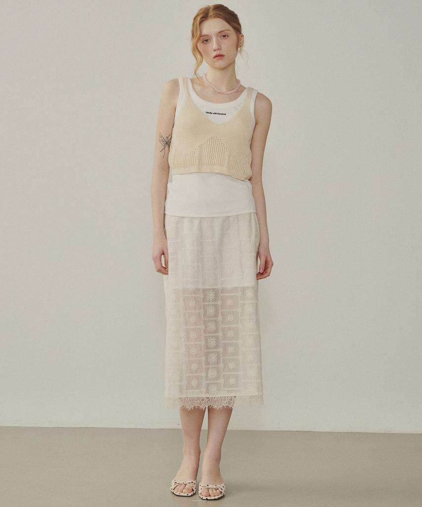 MELLY&ROSE Sheer Midi Skirt (315303)
