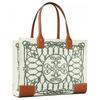 Tory Burch Ella Logo Print Magnetic Closure Recycled Polyester Tote Bag Women Tote Bags Ivory Green 159266-960