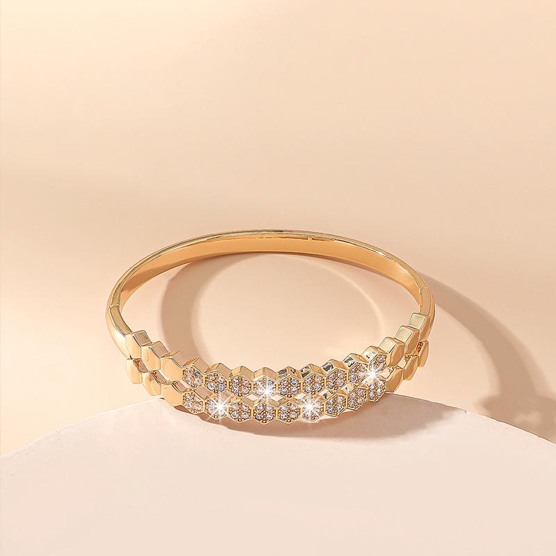 New Double-row Pentagonal Zircon Bracelet Light Luxury Versatile Jewelry