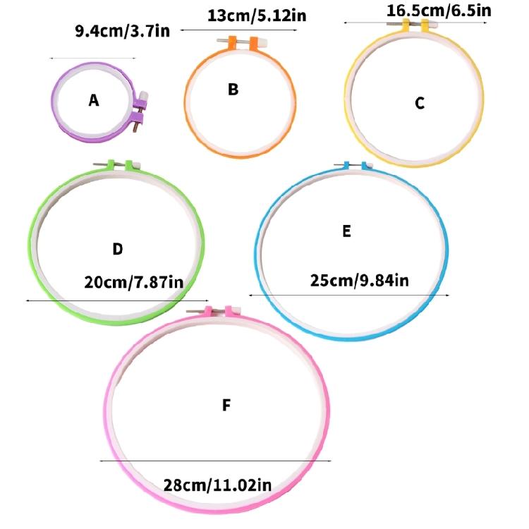 10 Pcs Round Embroidery Hoop Crosses Stitching Hoop for Sewing Needlework Adjustable Embroidery Frame