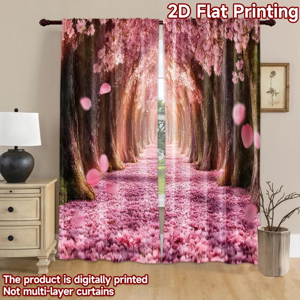 2D flat Photography Backdrop Background cloth Cherry Blossom Pathway 100% Polyester Festive Backdrops Use for Outdoor living
