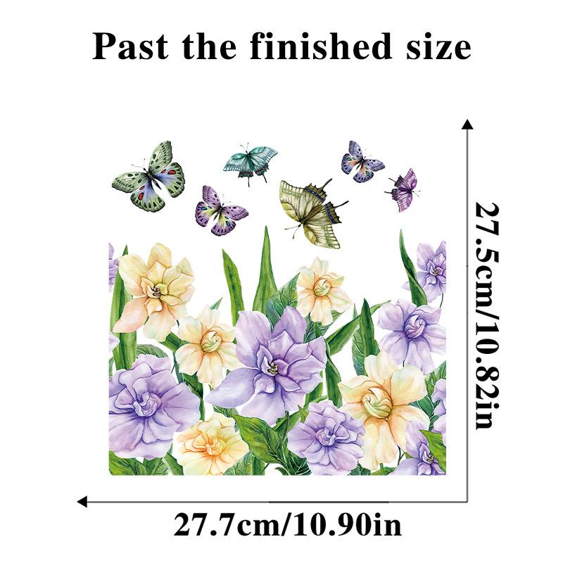 Bathroom Toilet Seat Sticker Self-Adhesive Floral Butterfly Decals Toilet Stickers For Cistern Bathroom Wc Restroom Decor