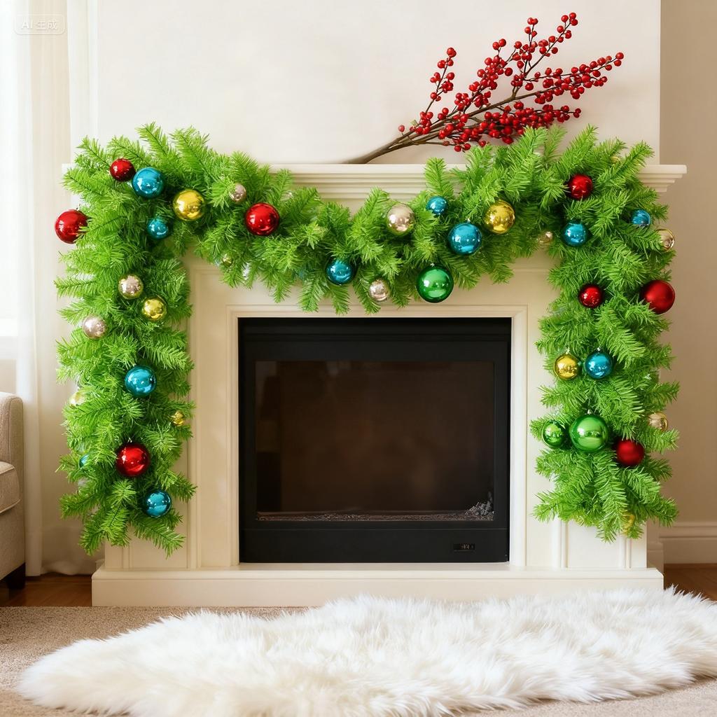 Christmas Rattan, Encrypted Christmas Decoration Rattan, Door Rattan Door Decoration, 9 Feet 50 Lights
