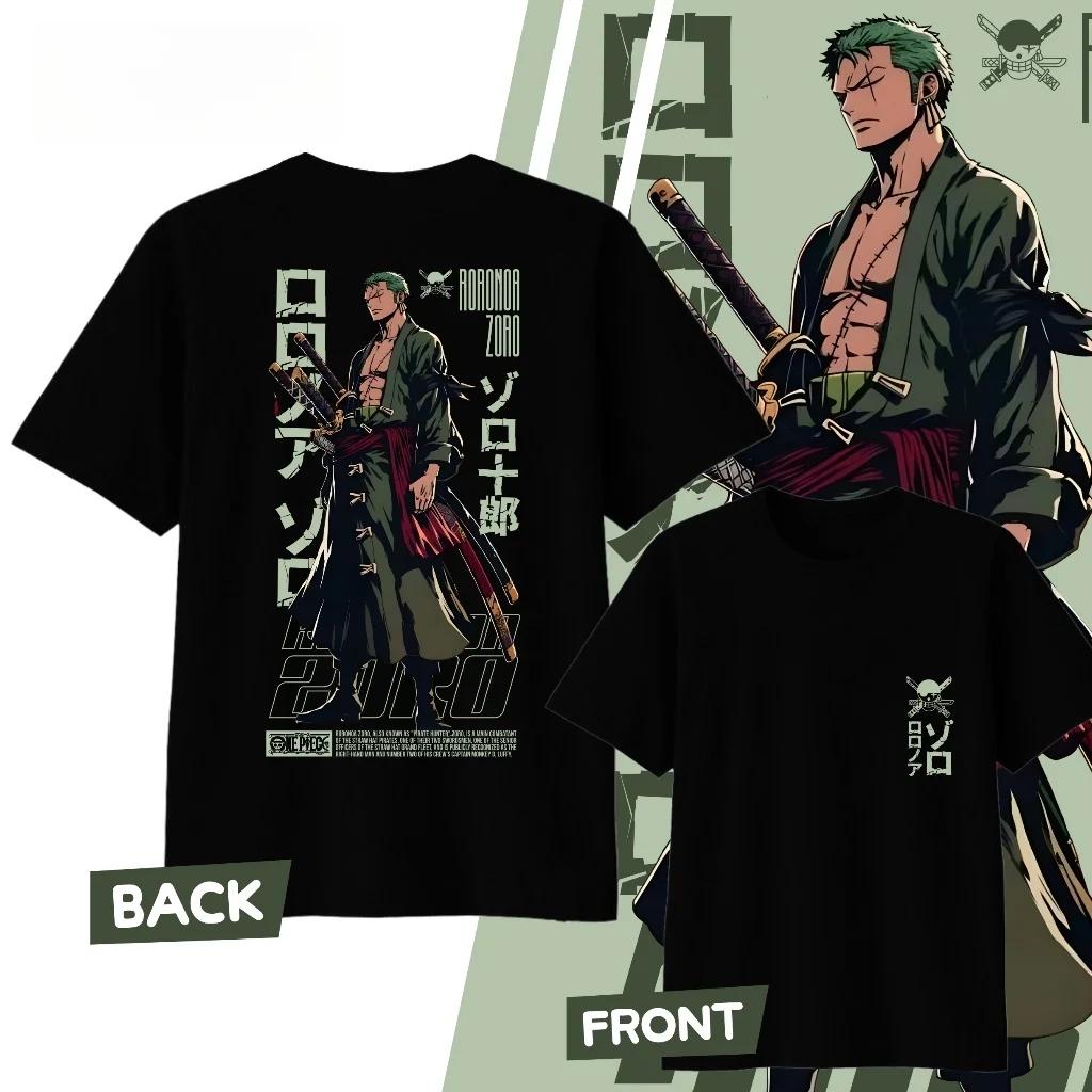 

Anime One Piece Roronoa Zoro Cotton T-shirt 2026 Summer Men s and Women s Fashion Casual Short Sleeved T-shirt Streetwear Unisex L