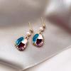 Needle Color Matching Irregular Oil Stud Earrings Fashion French Literary Style Ear Jewelry Baroque Freshwater Earrings