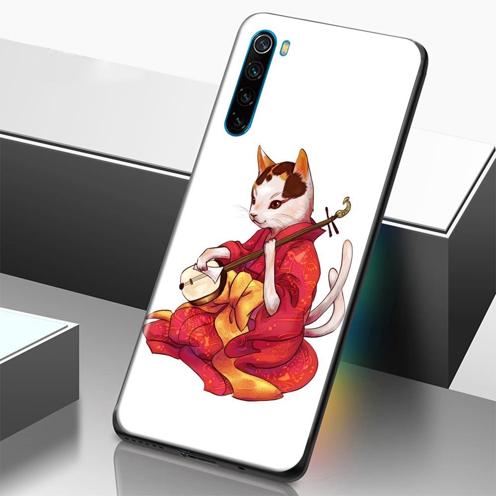 Mythos Legende Kunst Katze Fuchs Fisch Silikon Handyhülle Für Xiaomi Redmi Note 9 9T 10 10s 11 11s 11E 8 7 Poco M3 M4 Pro 5G Hüllen