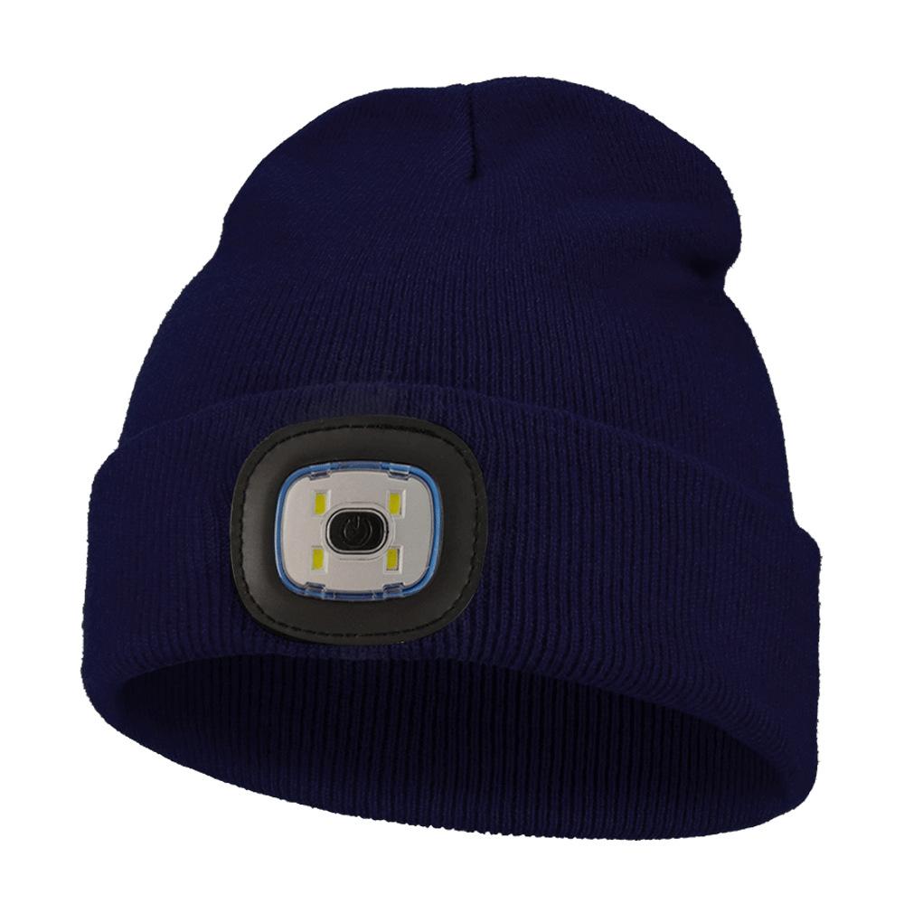 Customizable LED Light Up Knitted Winter Hat for Kids Warm Luminous Beanie With Embroidery Option Stock Available