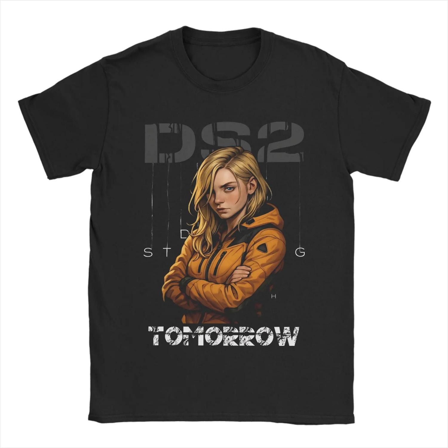 

Death Stranding 2 Tomorrow T Shirts Men Pure Cotton Vintage T-Shirt Crewneck Video Game Tees Short Sleeve Tops Gift Idea XXXL чёрный