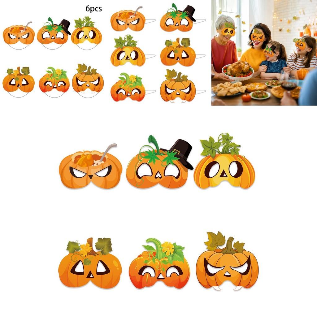 Seasonal Pumpkin Mask Party Prop For Thanksgiving Home Party With Paper Design