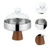 Elegant Wooden Cake Stand with Glass Cover for Desserts And Pastries