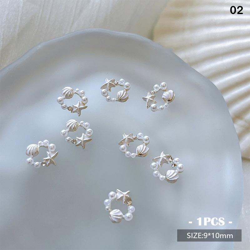 Alloy Pearl Shell Nail Art Supplies Irregular Color Seashell 3D Nail Flakes Seashell Slices Decoration Diy Nail Accessories