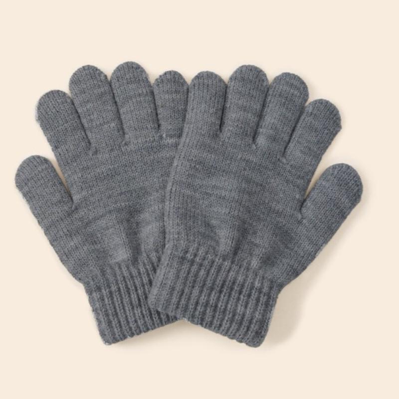 Strikkede hansker i ensfarge for barn 5-10 år Studenter Vintervarme Utendørs sykling og Daglig kaldt vær Bruk Votter