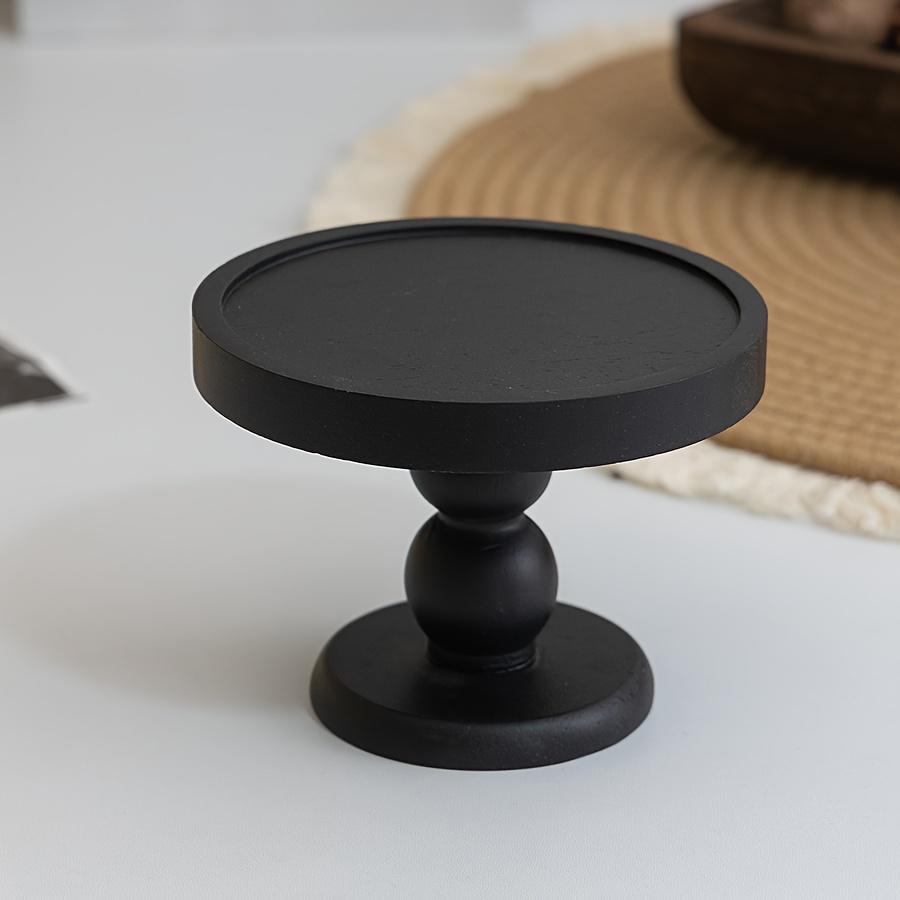 

1Pc Black Wooden candle holder, heightening display table, jewelry display tray, desktop decoration tray