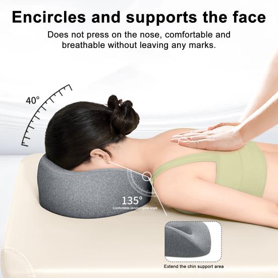 Down Pillow Spa Face Cradle Prone Cushion with Face Cutout