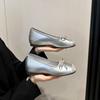 inner height increase bow shallow mouth single shoes women's new Mary Jane square head one pedal single shoes women