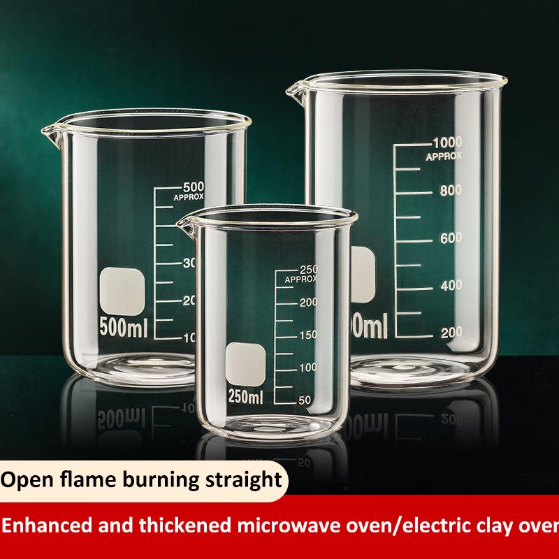 Glass Measuring Cup High Borosilicate Clear Scale Cup Heat-resistant Laboratory Beaker Household Kitchen Baking Measuring Tools