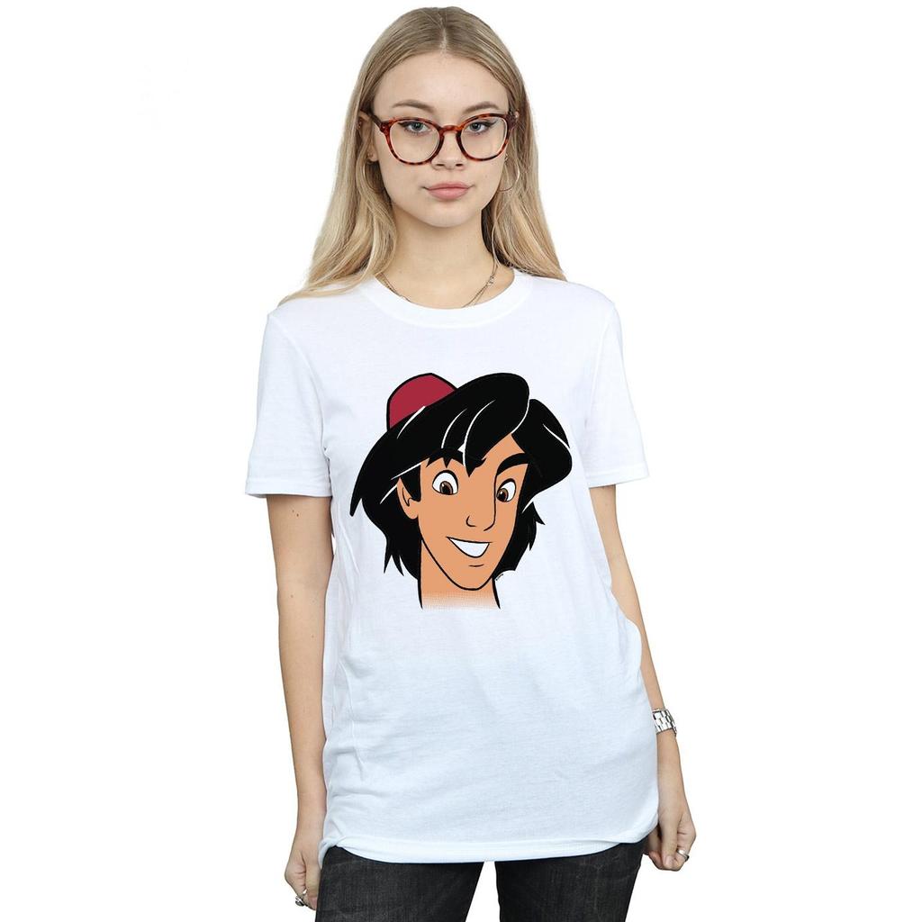 Disney Womens/Ladies Aladdin Headshot Cotton Boyfriend T-Shirt