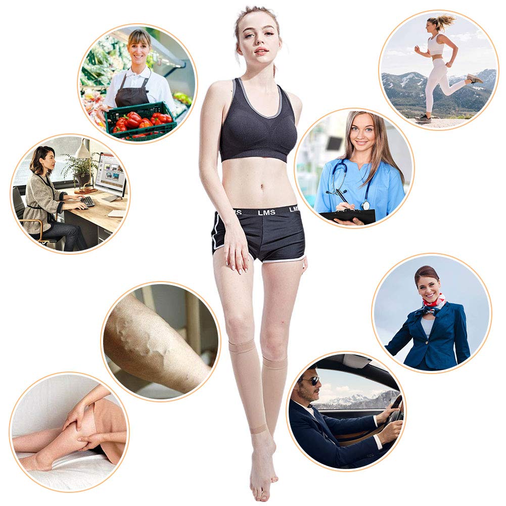 Compression Compression Stockings by a Graduated Ideal for Standing and Airplane 2 Colors and 5 Sizes Socks, [Supervised Therapist] 15-21mmHg