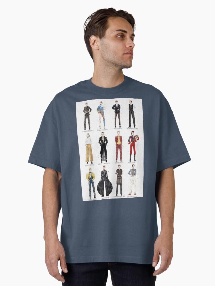 David Bowie Aesthetic Ziggy Stardust Lightning and Cute Retro Music Quotes Sticker Oversized T-Shirt