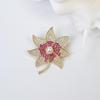 Trendy Two-Tone Pearl & Rhinestone Maple Leaf Brooch