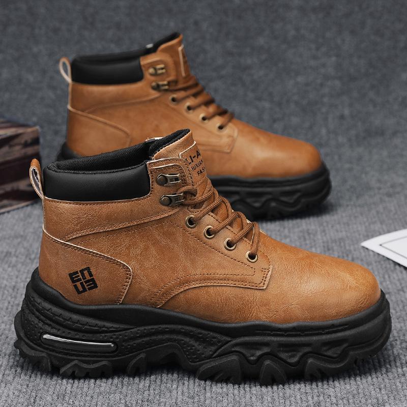 22 autumn new casual leather boots outdoor mountaineering thick-soled waterproof Martin boots trendy 39