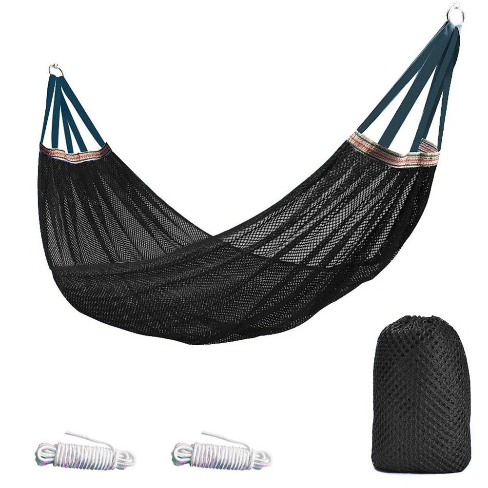 Hickened Rope Hammock Garden Outdoor Mesh Hammock Portable Simple Hammock Hanging Bed Double Outdoor Hammock with Bag