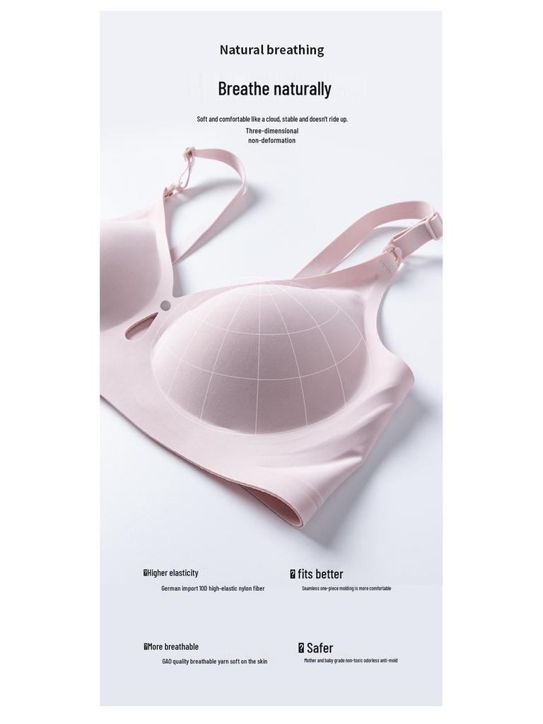 Plus Size Maternity Nursing Bra: Anti-Sagging, Thin, One-Piece Front Buckle, Perfect for Summer.