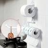 1pc Punch-free Kitchen Paper Towel Rack, Toilet Paper Holder, Paper Roll Rack Hanger, Plastic Film Storage Rack, Rag Storage Rack