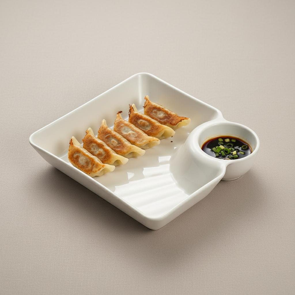Japanische Stil Knödelplatte Mit Soßenschale Getrenntes Design Für Den Heimgebrauch Snack Serviertablett