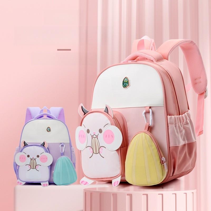Melon Hamster Seed Letter Backpack With Adjustable Reflective Strap Shoulder
