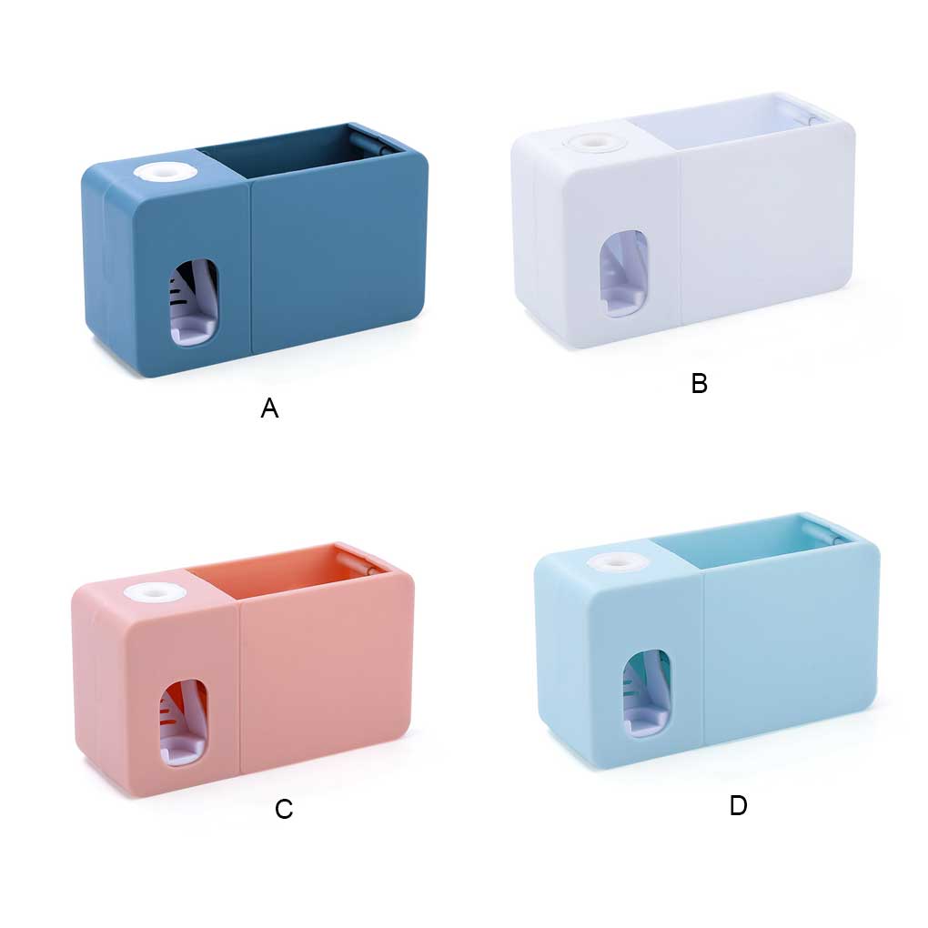 Home 2-in-1 Toothpaste Dispenser Punch-free Wall Mount Tooth Paste Toothbrush Holder Multifunctional Squeezer Bathroom Supplies