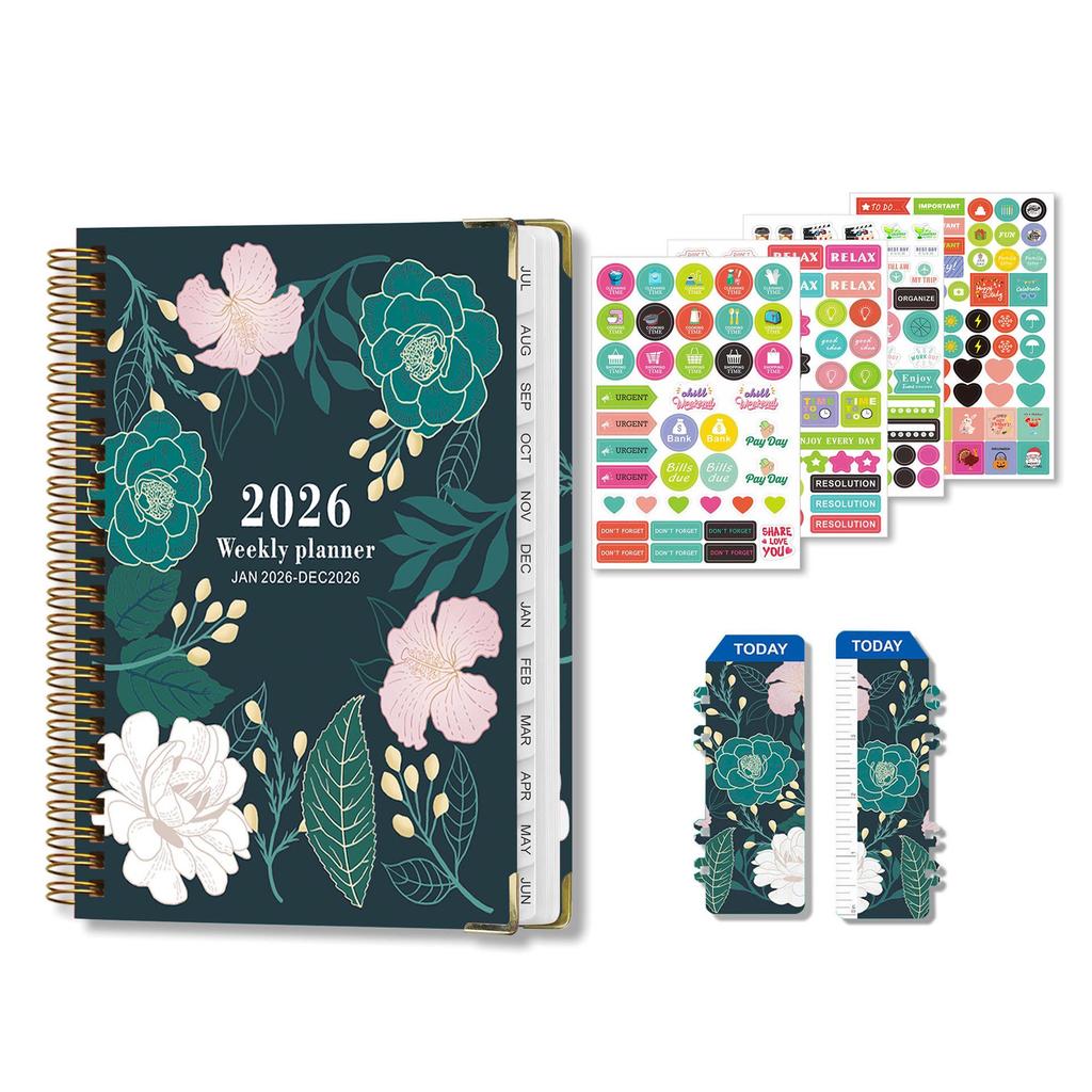 2026 Hardcover Spiral Planner & Sketch Notebook