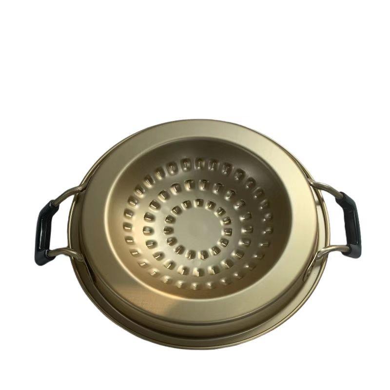Korean BBQ Yellow Aluminum Grill & Hot Pot Pan