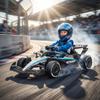 Electric Go-Kart for Kids, 12V, Mercedes-AMG PETRONAS F1, 2 Motors, Remote Control, 3 Speeds, Black