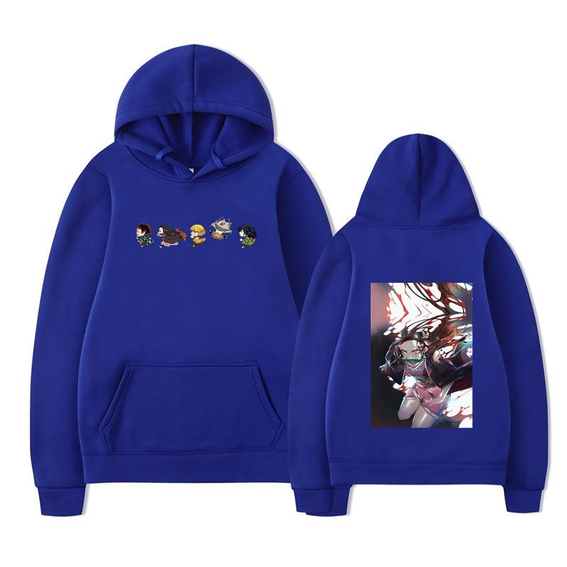 Autumn Winter Japanese Anime Hoodie Sweatshirt Print Letter Oversize Pullover Casual Fashion Street Long Sleeved Top
